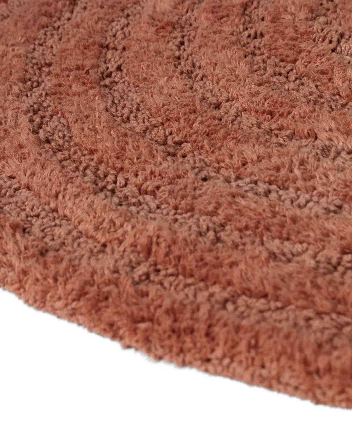 Rund baderomsmatte - Embla (terracotta)