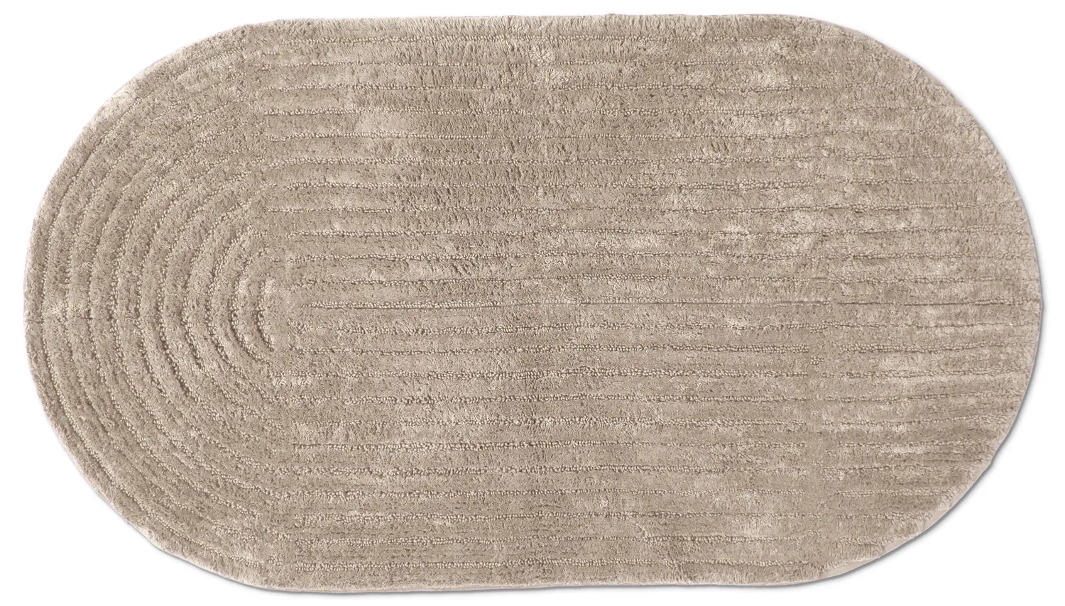 Oval baderomsmatte - Evena (beige)