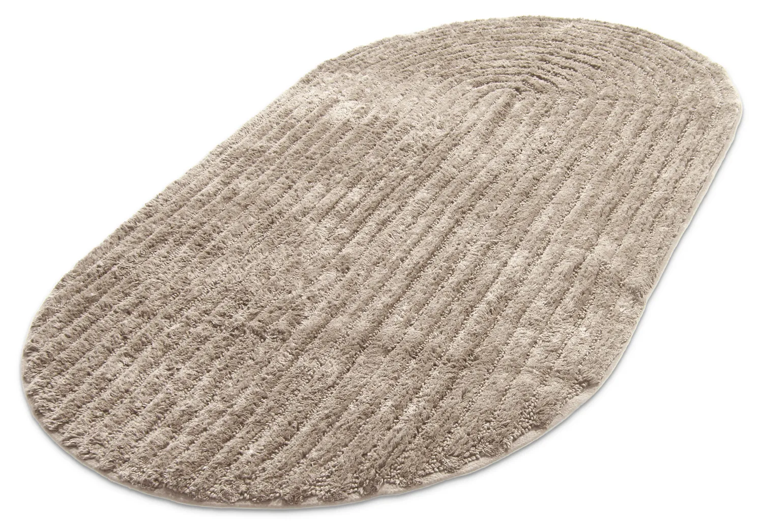 Oval baderomsmatte - Evena (beige)