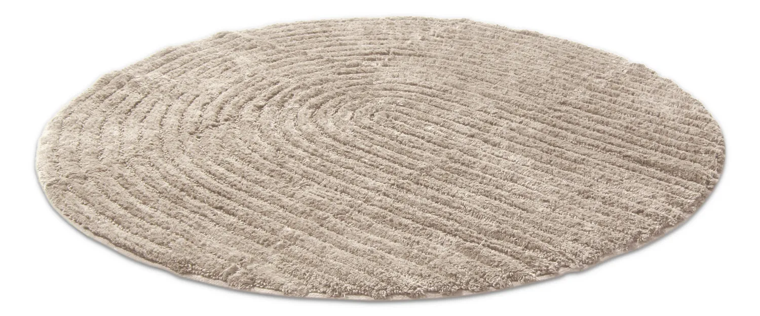 Rund baderomsmatte - Evena (beige)