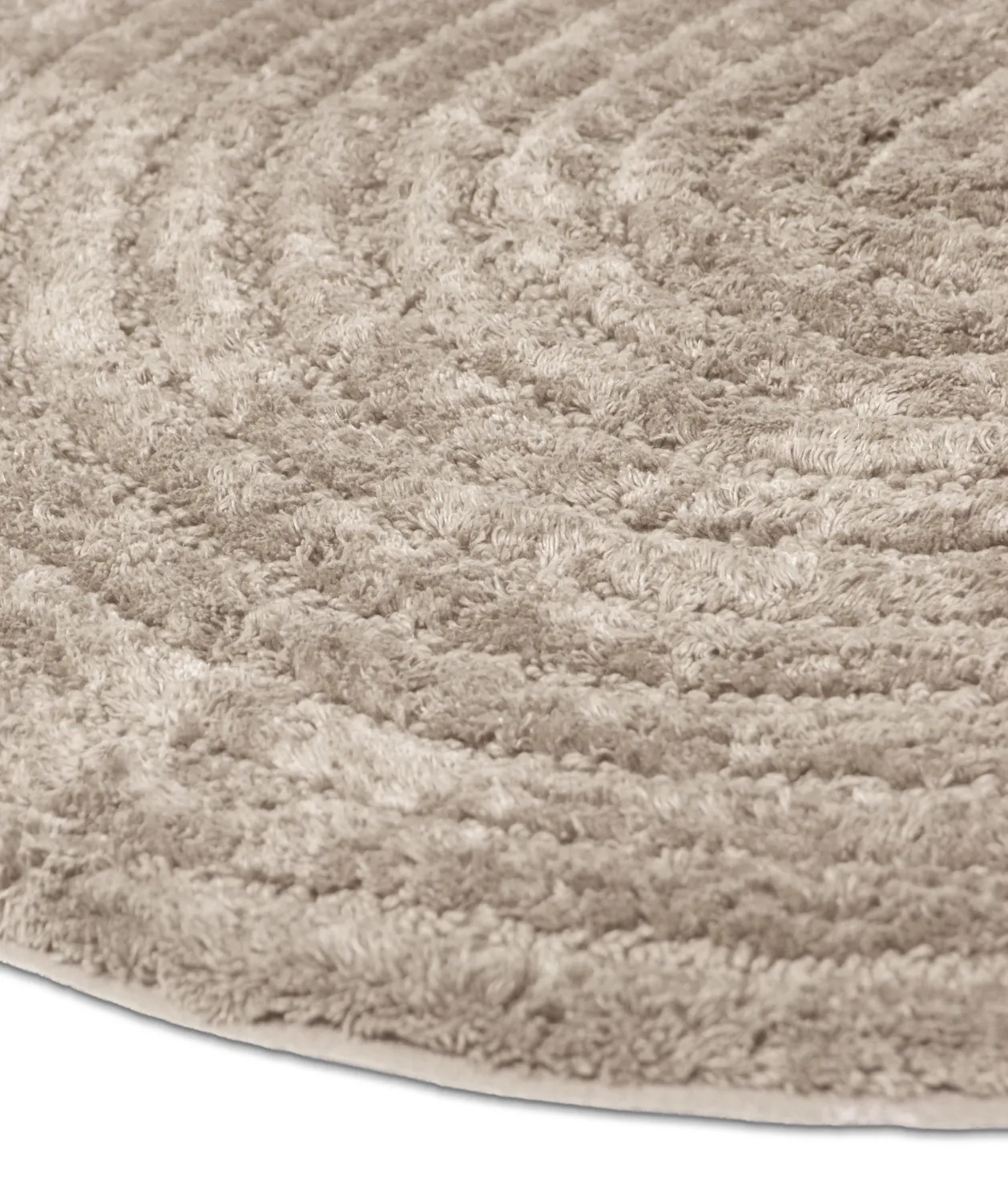 Rund baderomsmatte - Evena (beige)