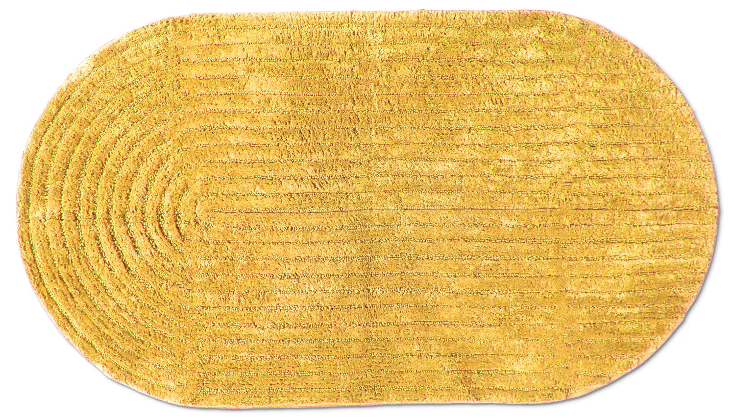 Oval baderomsmatte - Evena (gul)
