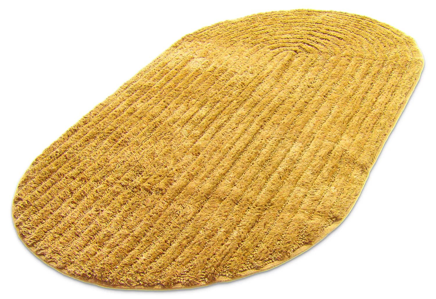 Oval baderomsmatte - Evena (gul)