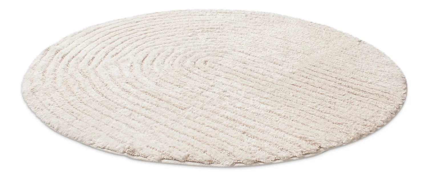 Rund baderomsmatte - Evena (off-white)