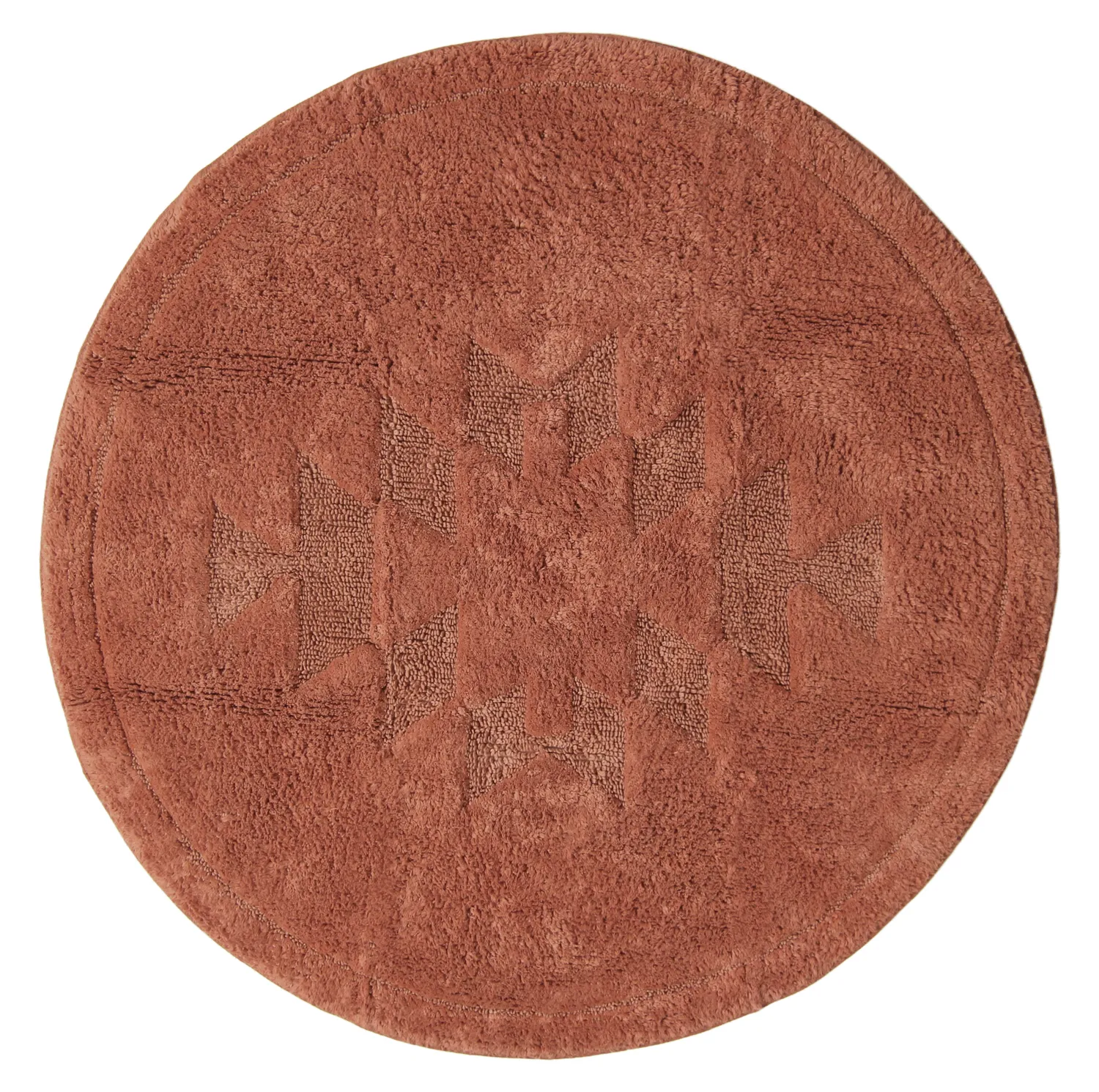 Rund baderomsmatte - Gertie (terracotta)