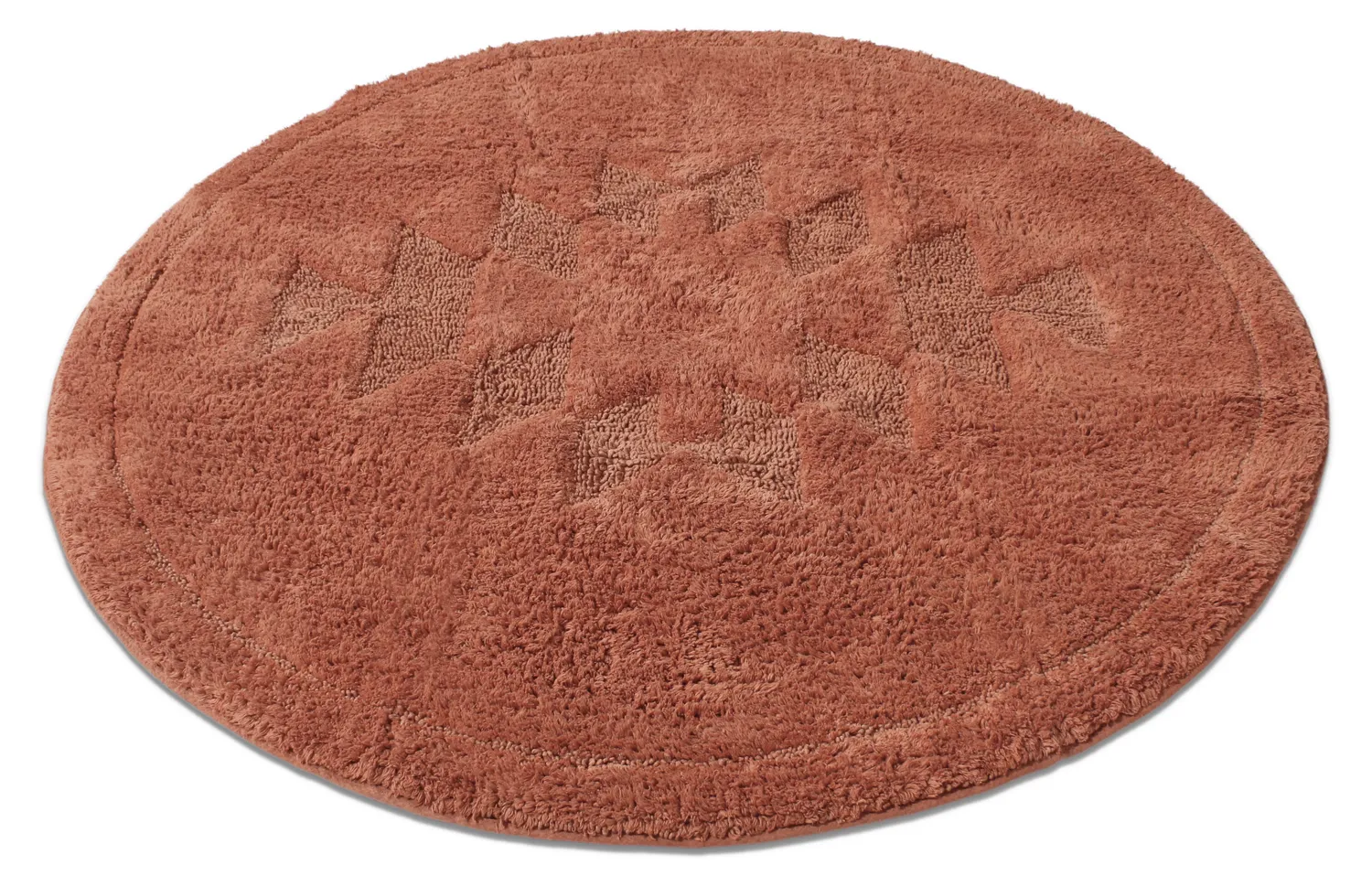 Rund baderomsmatte - Gertie (terracotta)