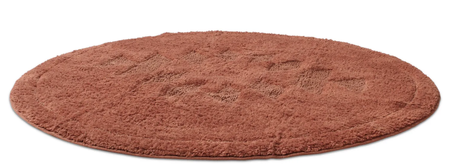 Rund baderomsmatte - Gertie (terracotta)