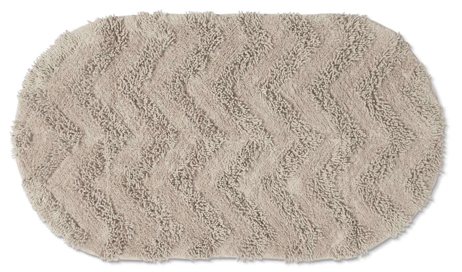 Oval baderomsmatte - Tressa (beige)