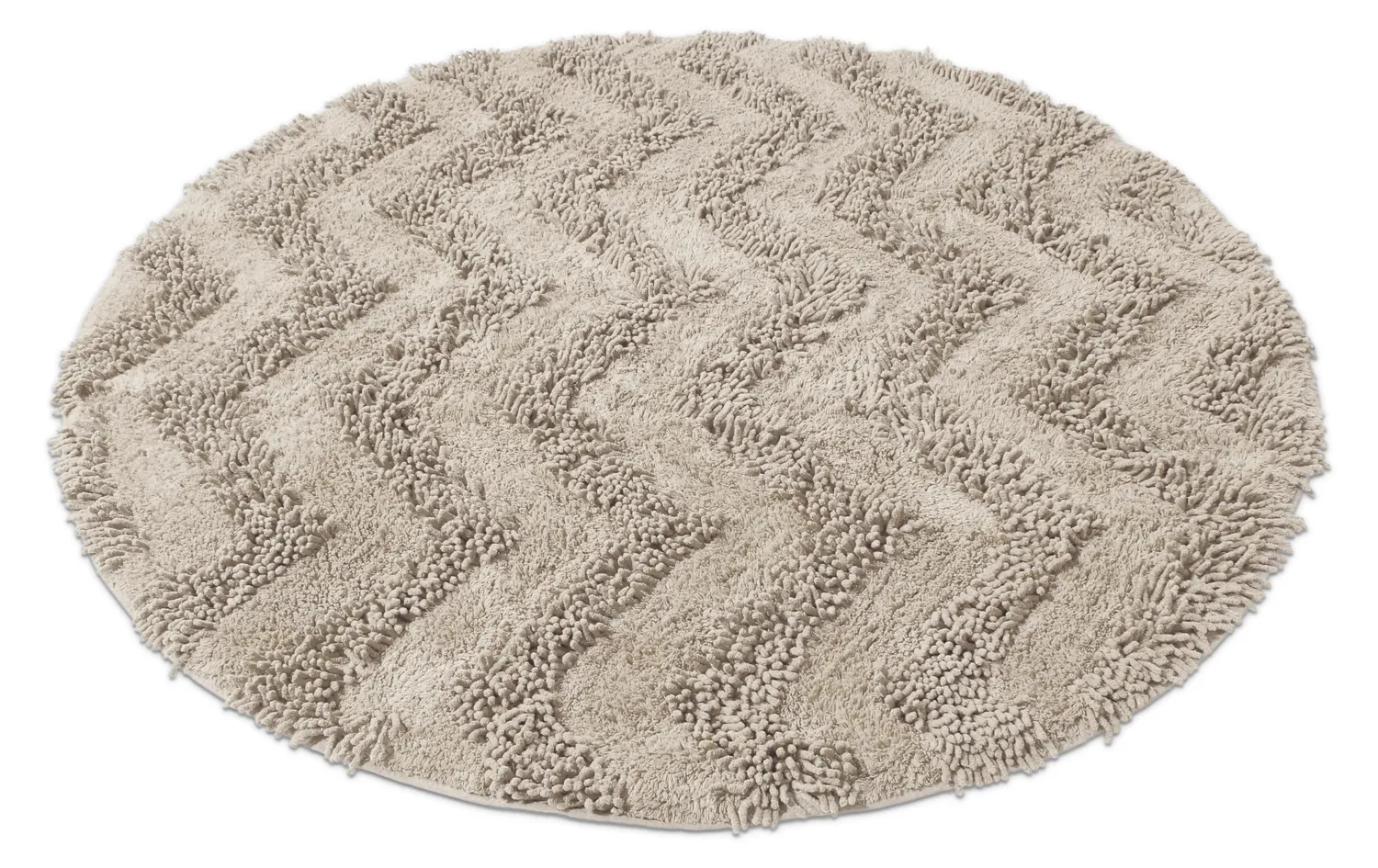 Rund baderomsmatte - Tressa (beige)