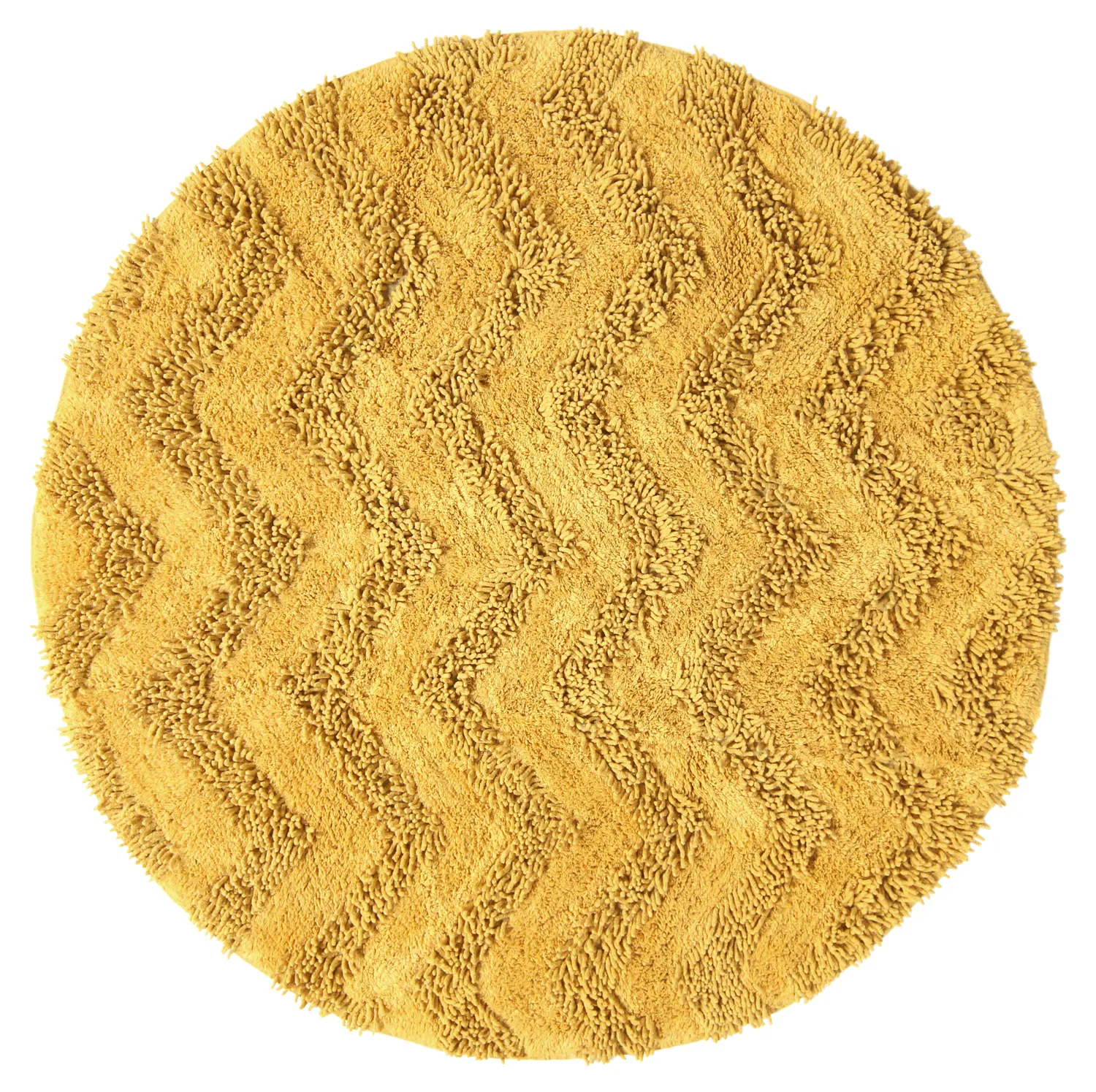 Rund baderomsmatte - Tressa (gul)