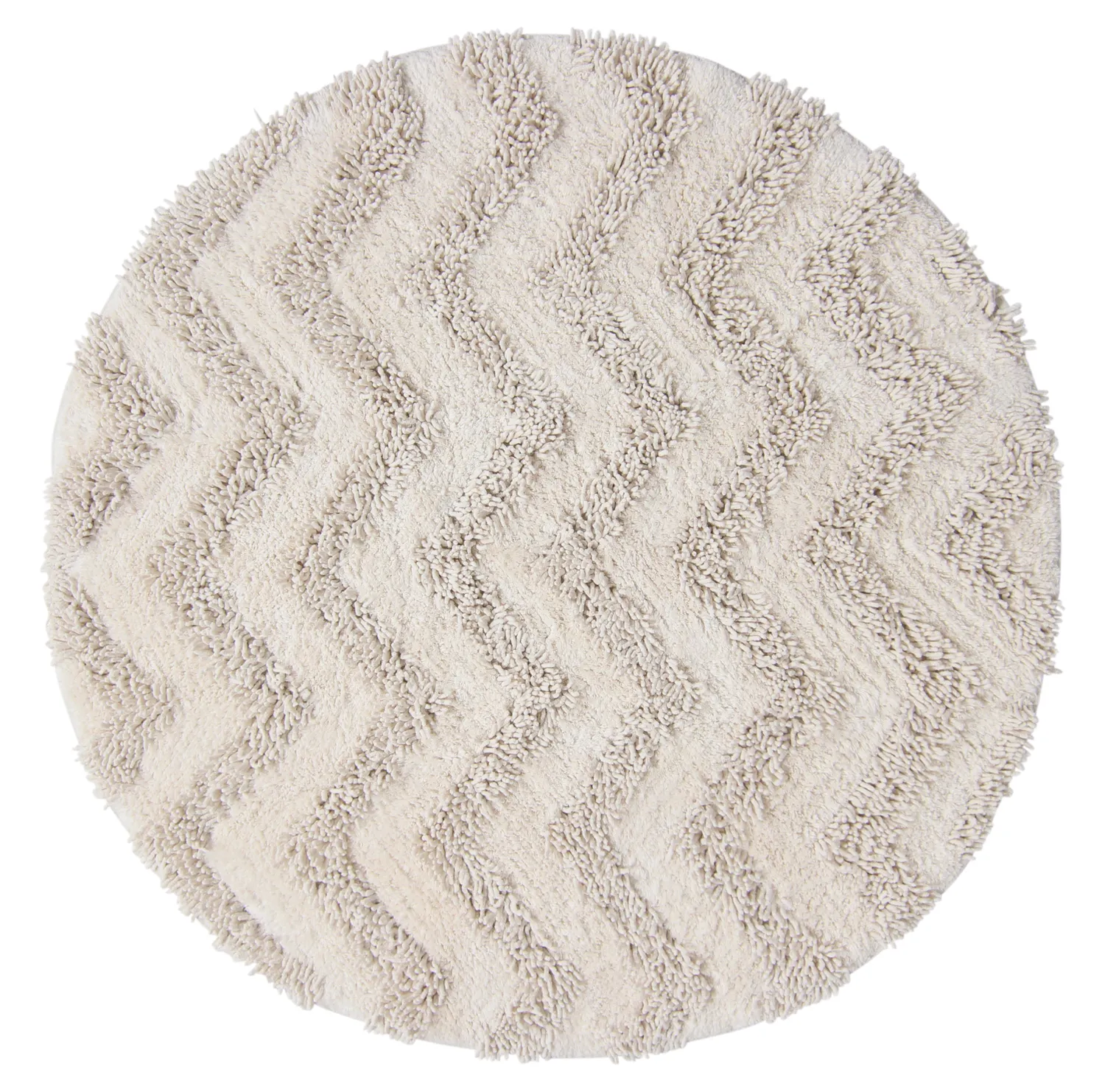 Rund baderomsmatte - Tressa (off-white)