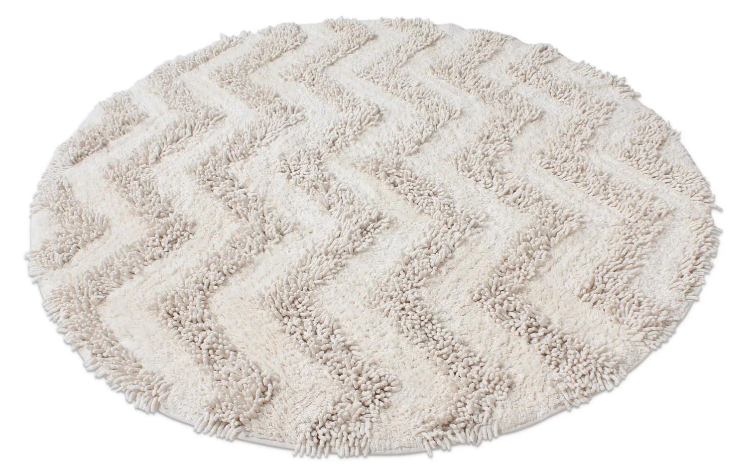 Rund baderomsmatte - Tressa (off-white)