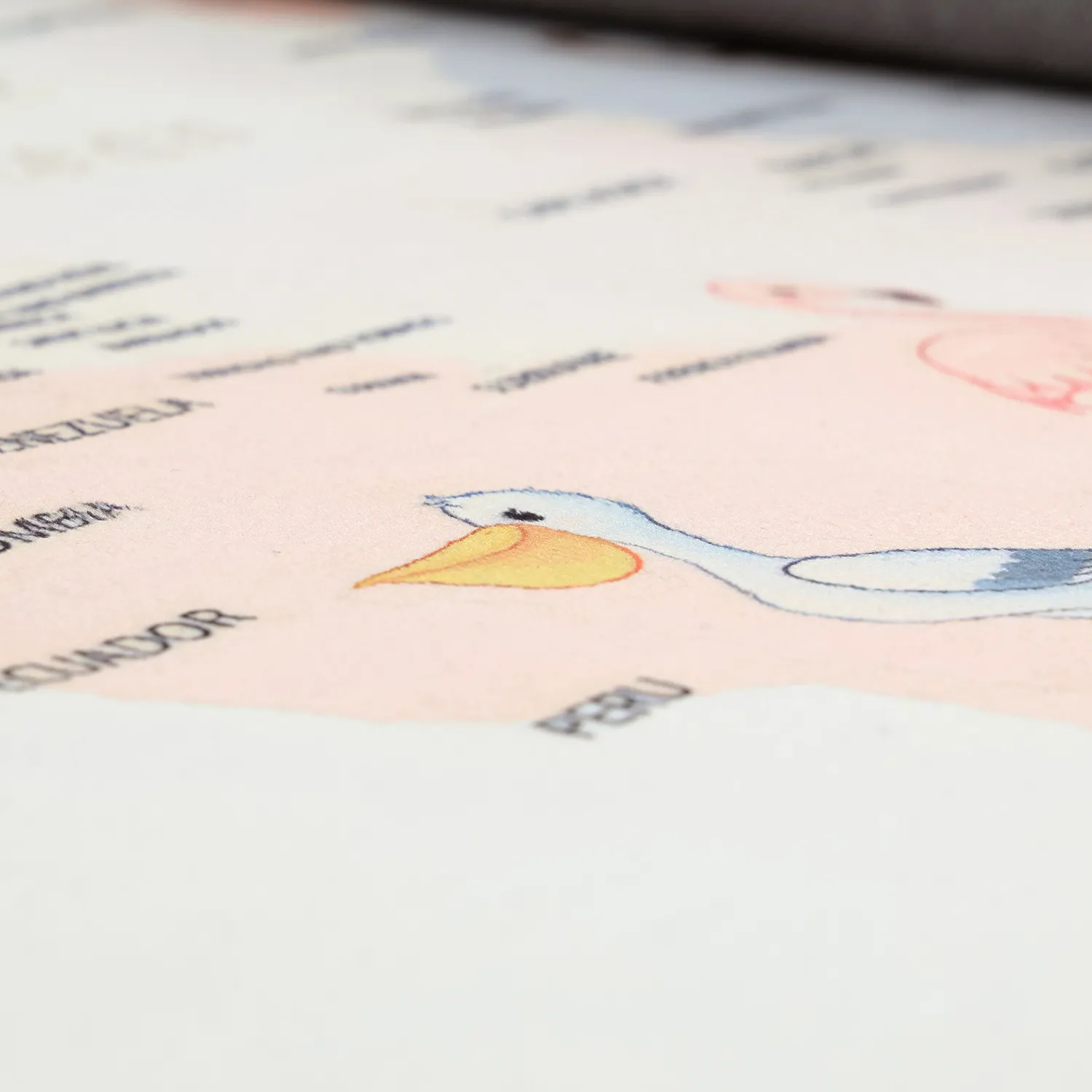 Barneteppe - Animal Map (beige)