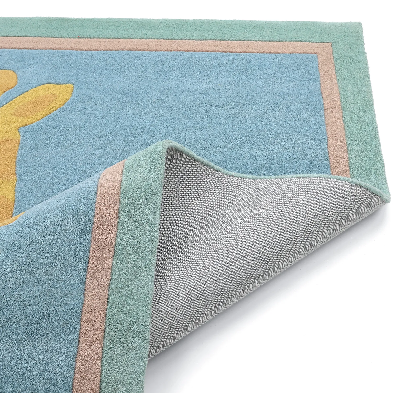 Barneteppe - Giraffe Hand Tufted Wool Premium (lyseblå/multi)