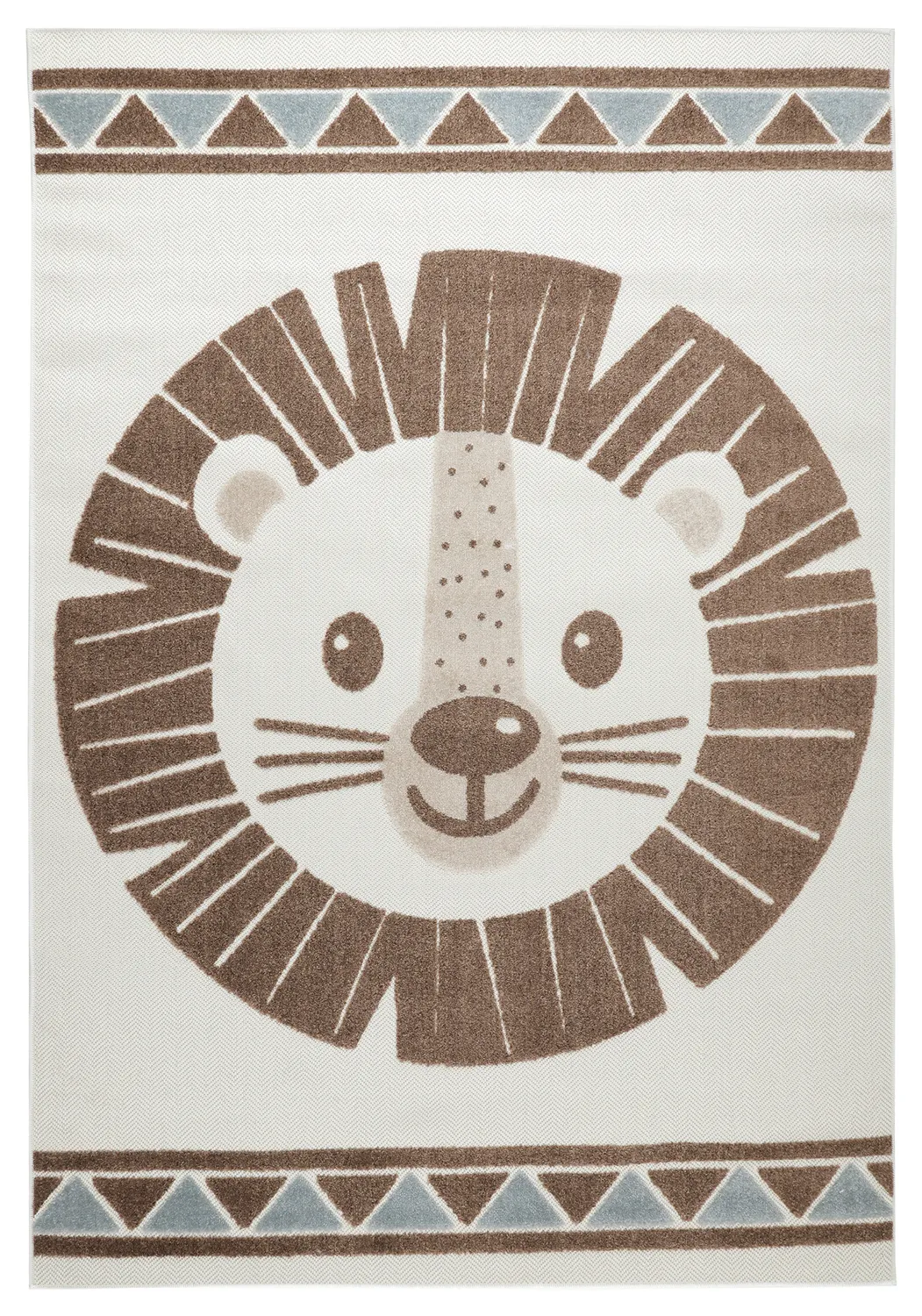 Barneteppe - Kind Lion (krem/blå)