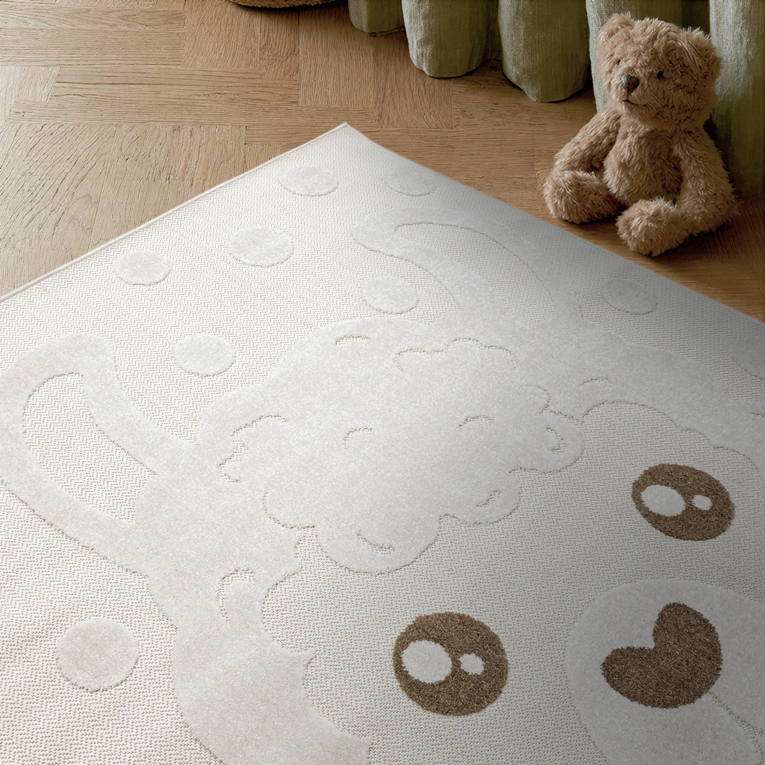 Barneteppe - Kind Llama (krem)