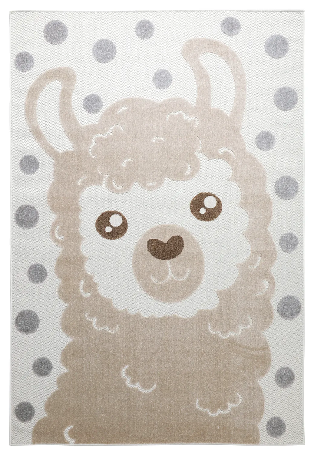 Barneteppe - Kind Llama (krem/brun)