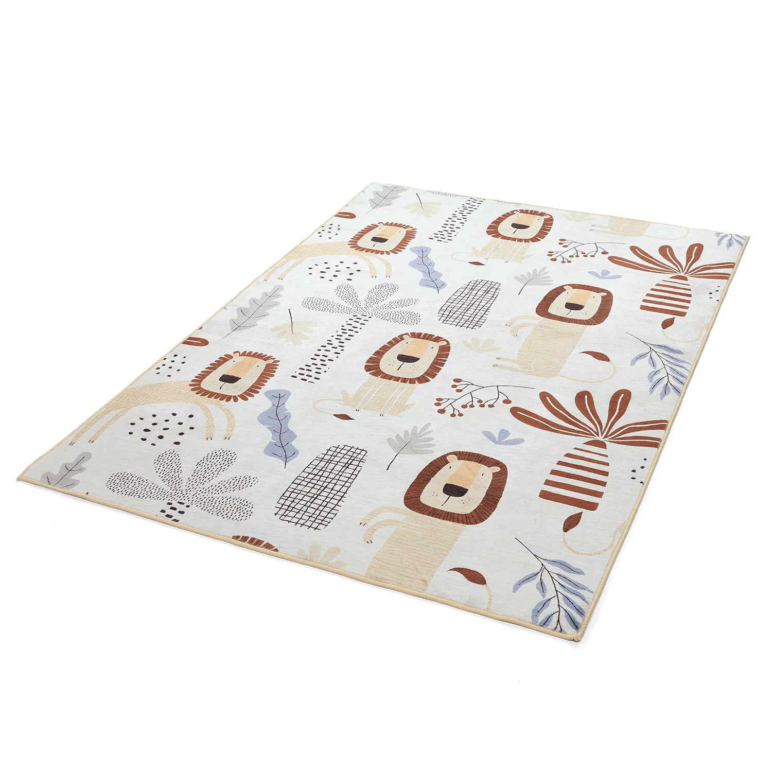 Barneteppe - Lion Friends (beige)