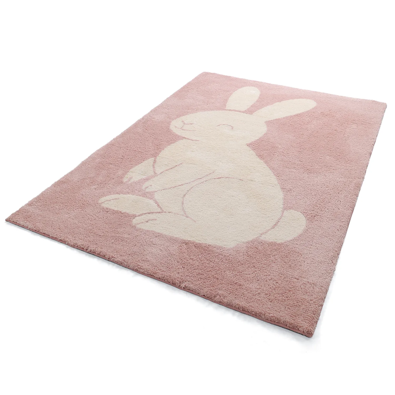 Barneteppe - Soft Bunny (rosa/krem)