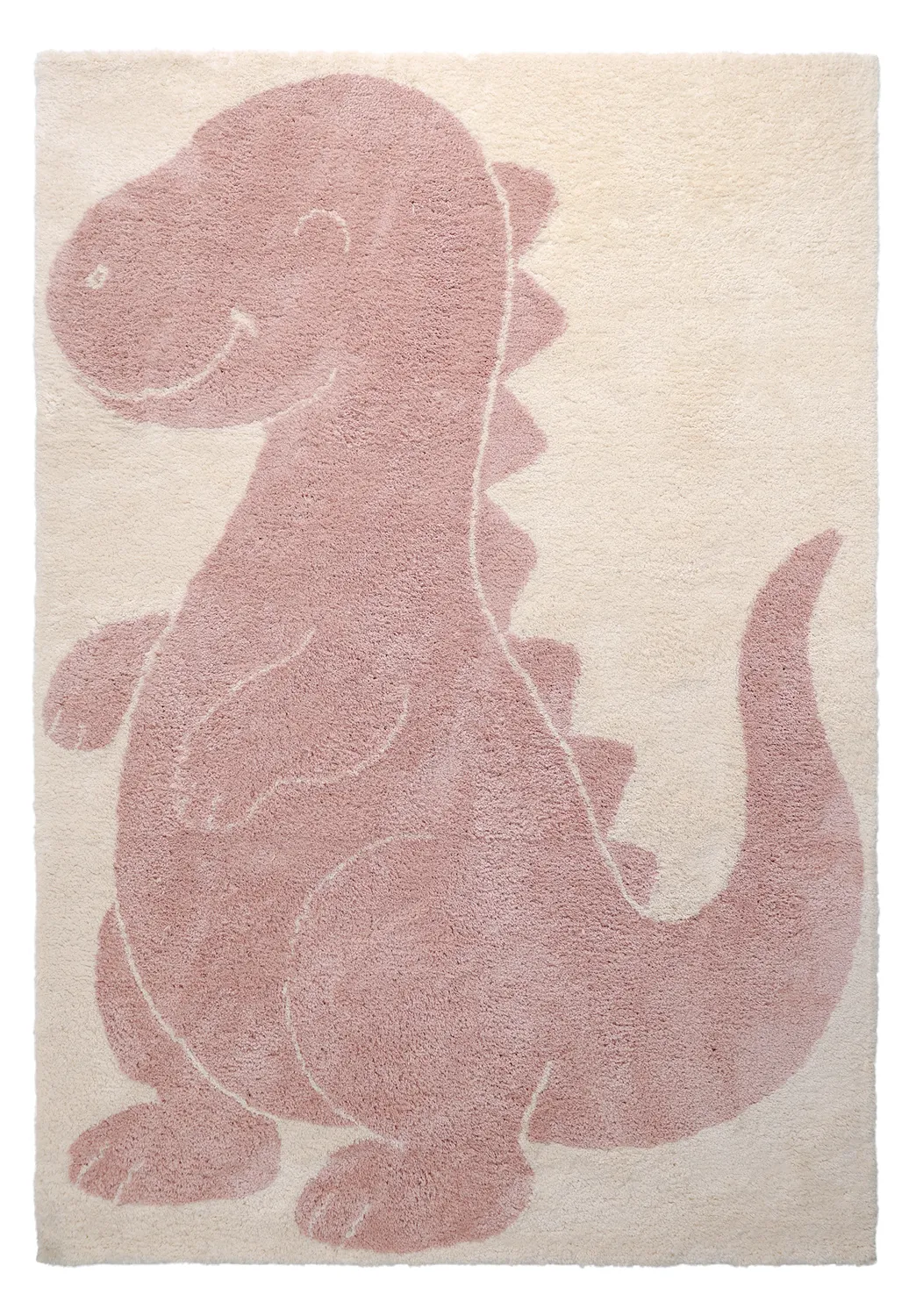 Barneteppe - Soft Dino (krem/rosa)