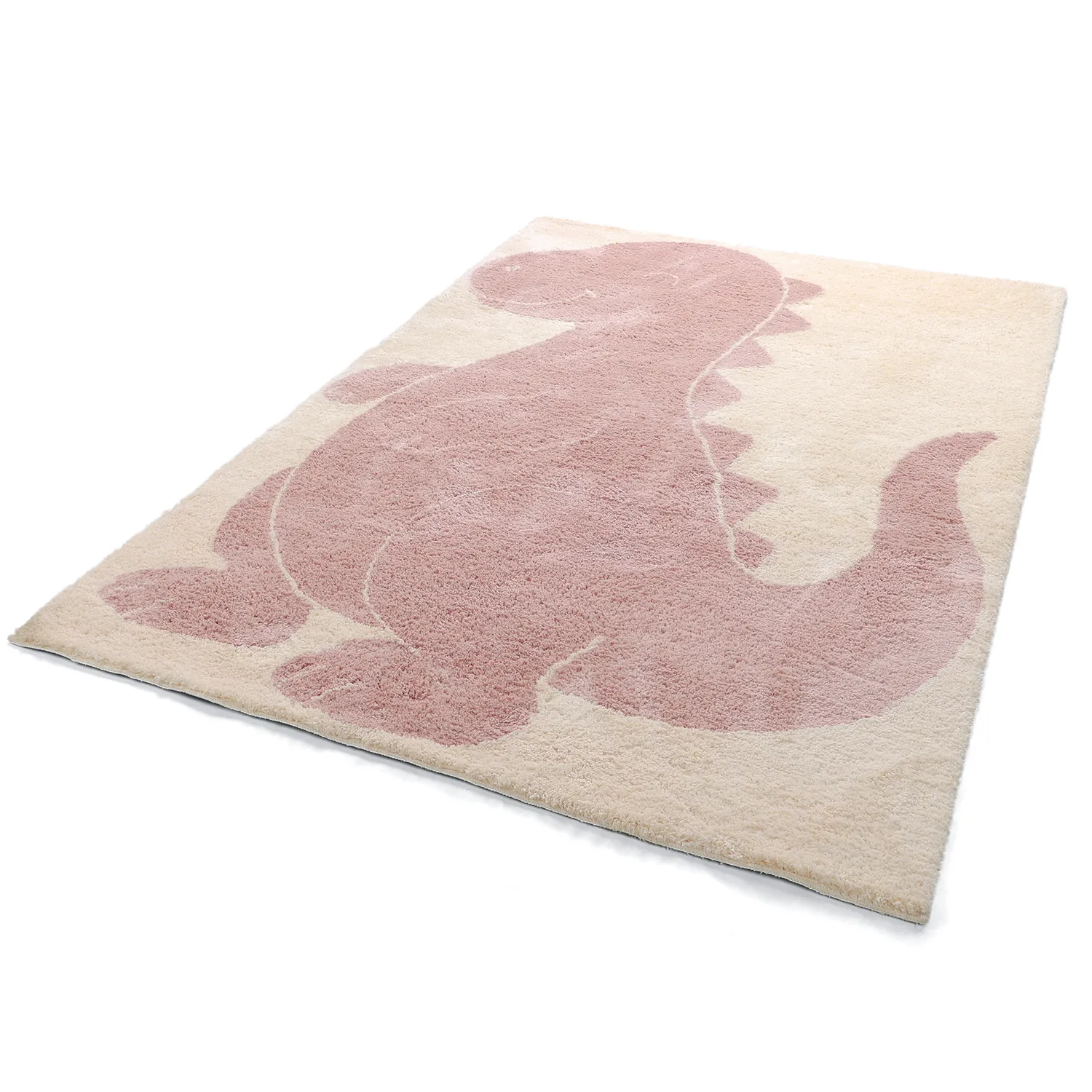 Barneteppe - Soft Dino (krem/rosa)