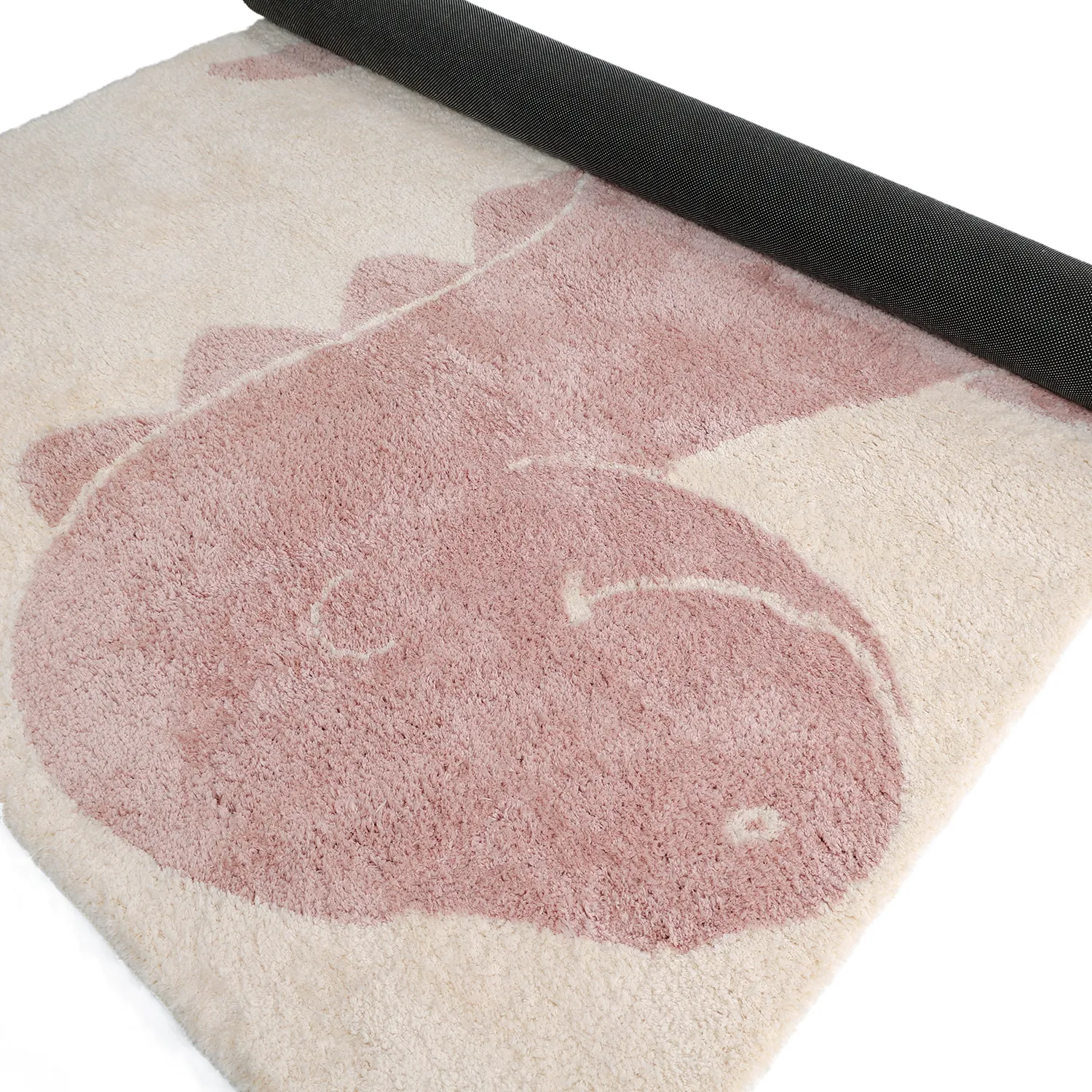Barneteppe - Soft Dino (krem/rosa)