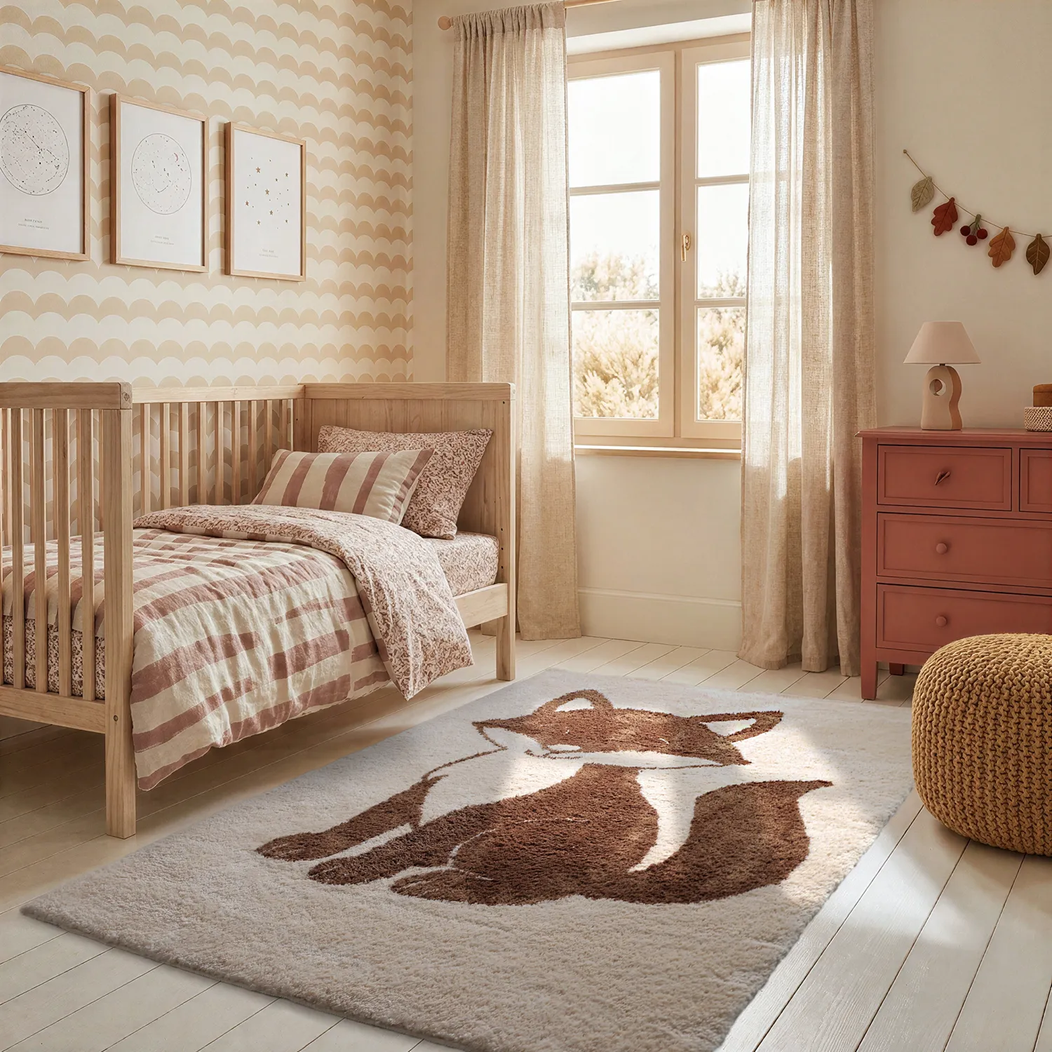 Barneteppe - Soft Fox (krem/brun)