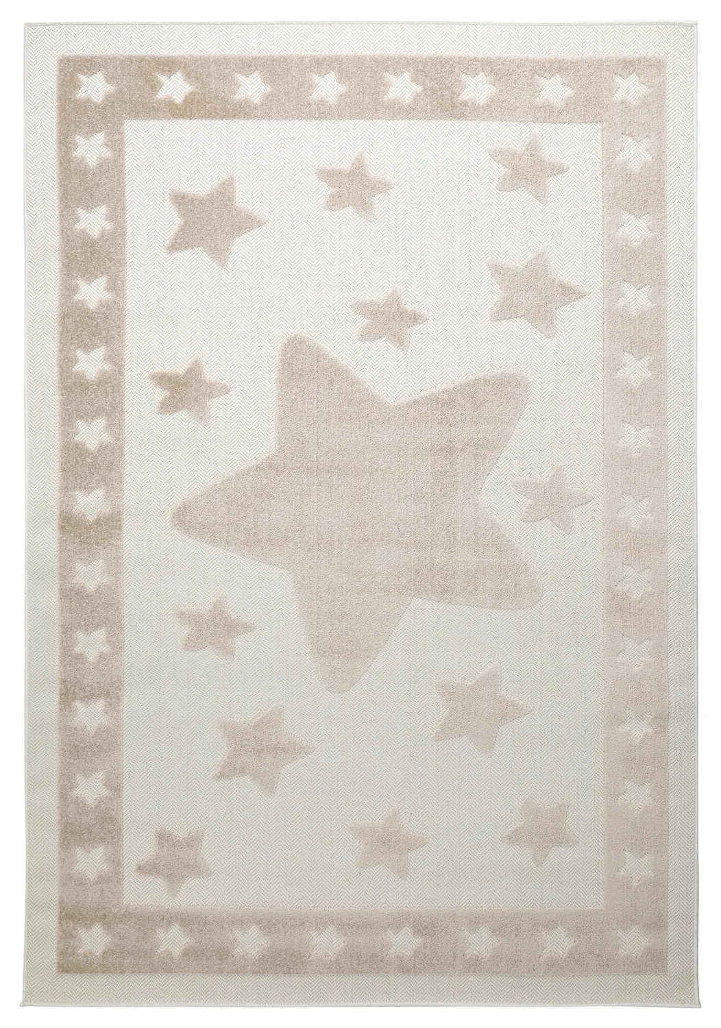 Barneteppe - Star Frame (krem/brun)