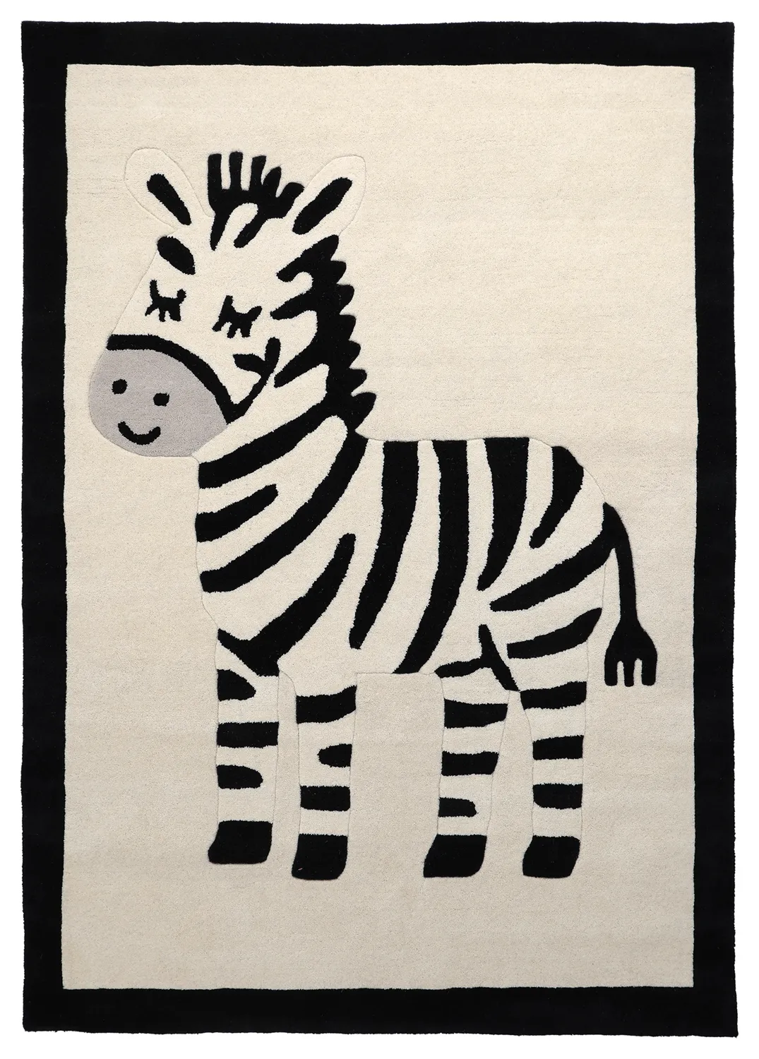 Barneteppe - Zebra Hand Tufted Wool Premium (beige/svart)