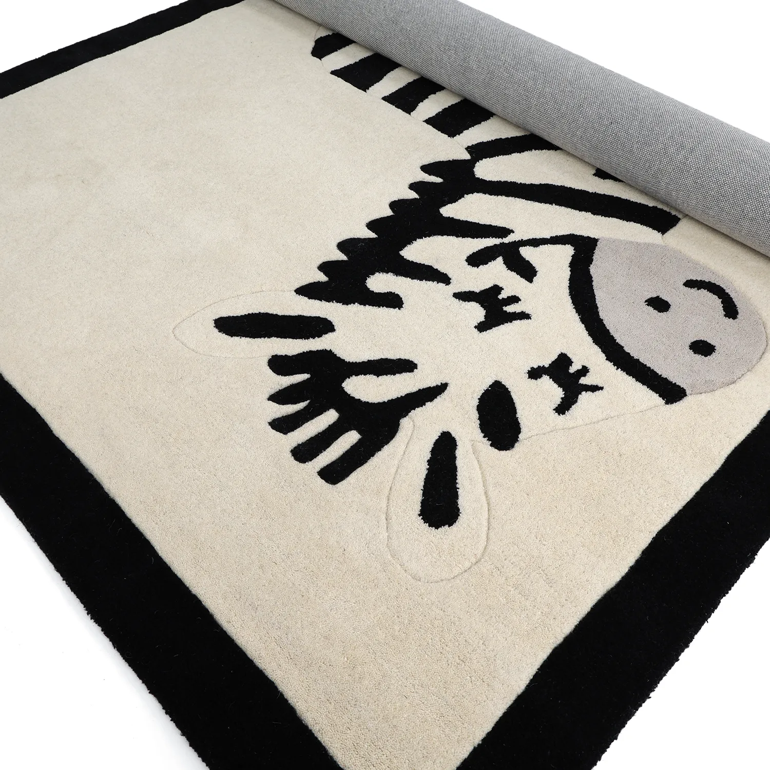 Barneteppe - Zebra Hand Tufted Wool Premium (beige/svart)