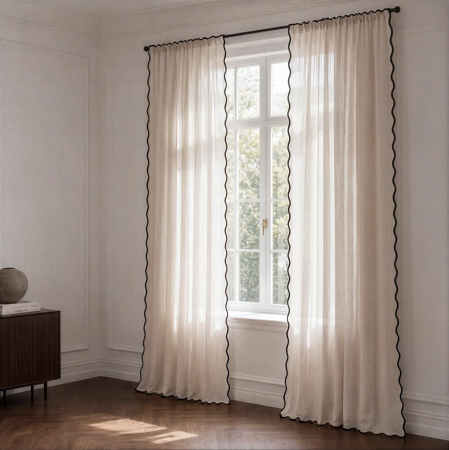 Gardiner 2-pakning - Bomullsgardiner Yrsa (lys beige)