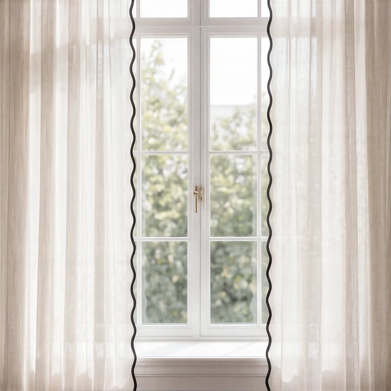 Gardiner 2-pakning - Bomullsgardiner Yrsa (lys beige)