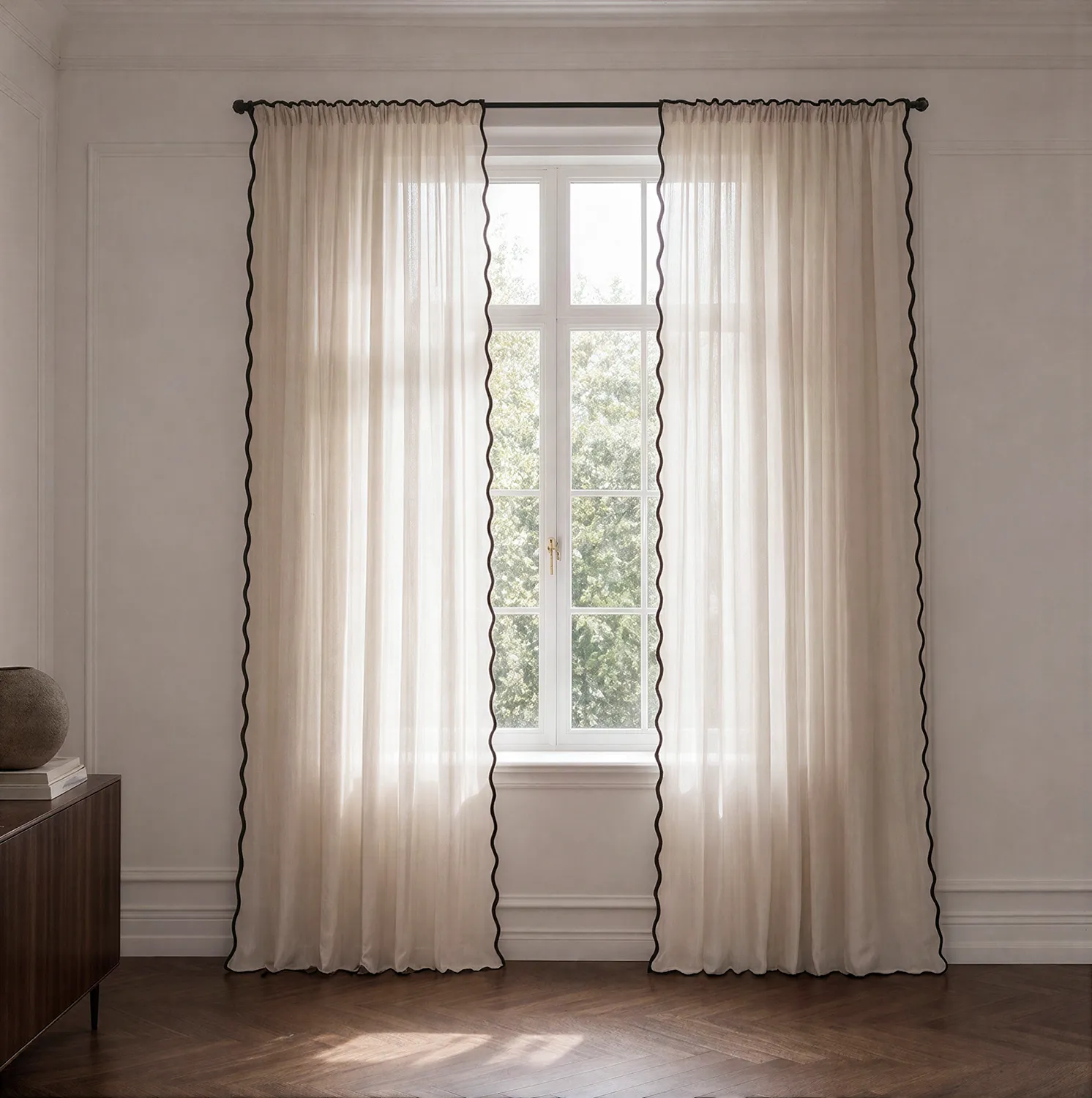 Gardiner 2-pakning - Bomullsgardiner Yrsa (lys beige)