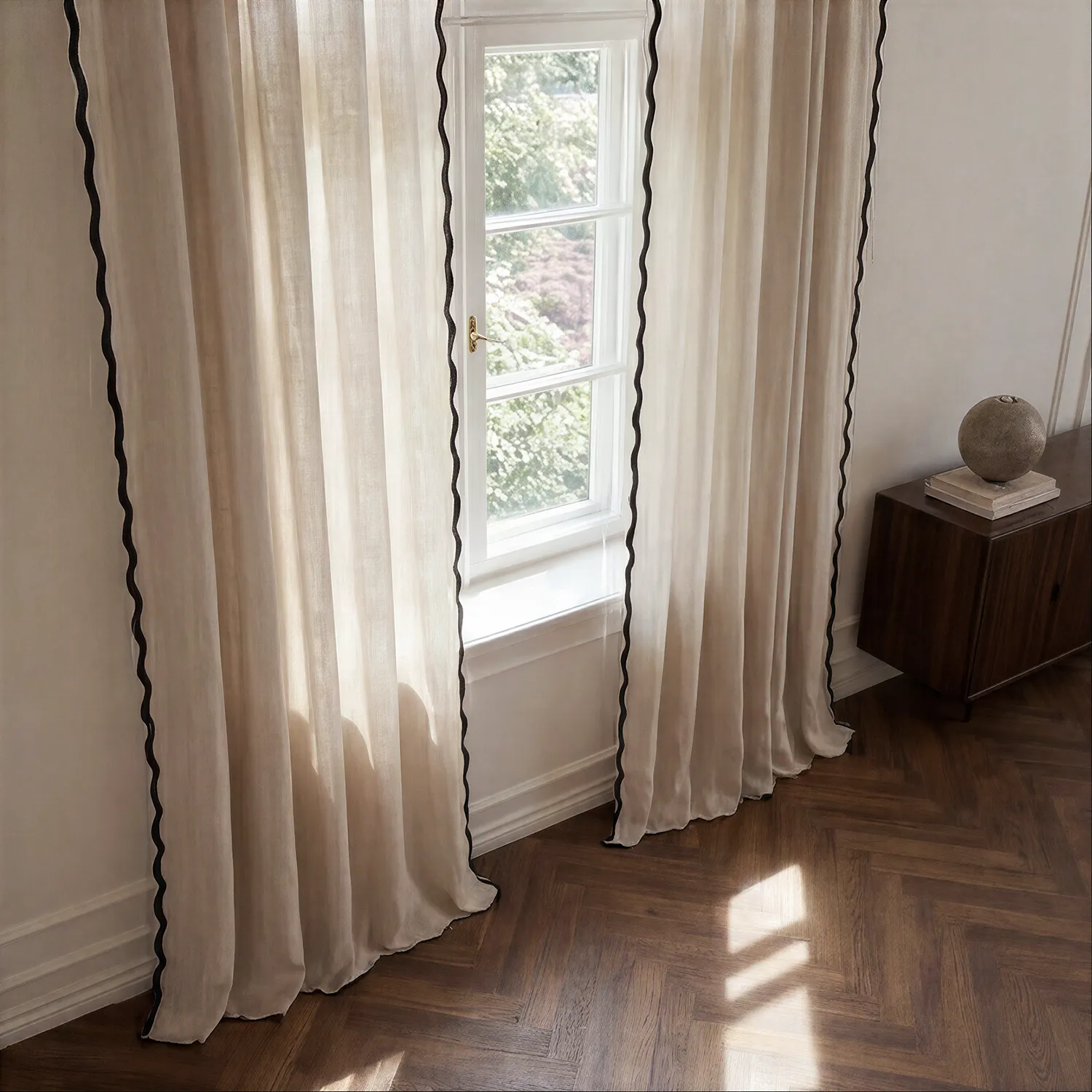 Gardiner 2-pakning - Bomullsgardiner Yrsa (lys beige)