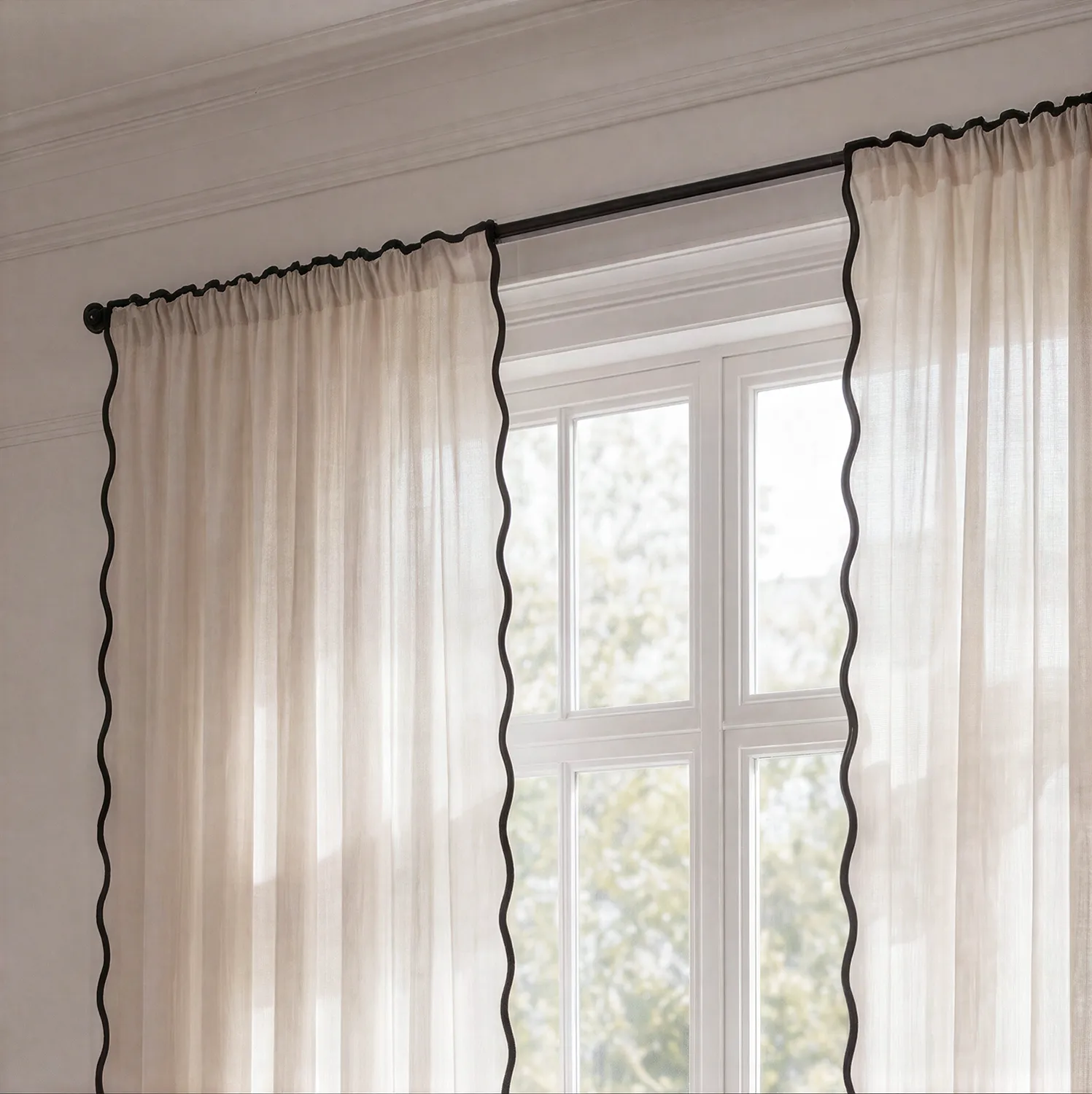 Gardiner 2-pakning - Bomullsgardiner Yrsa (lys beige)