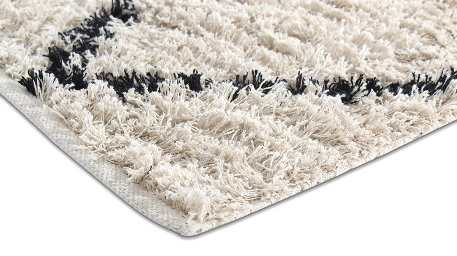 Ryetepper - Alcott Natural Cotton Shaggy (svart/hvitt)
