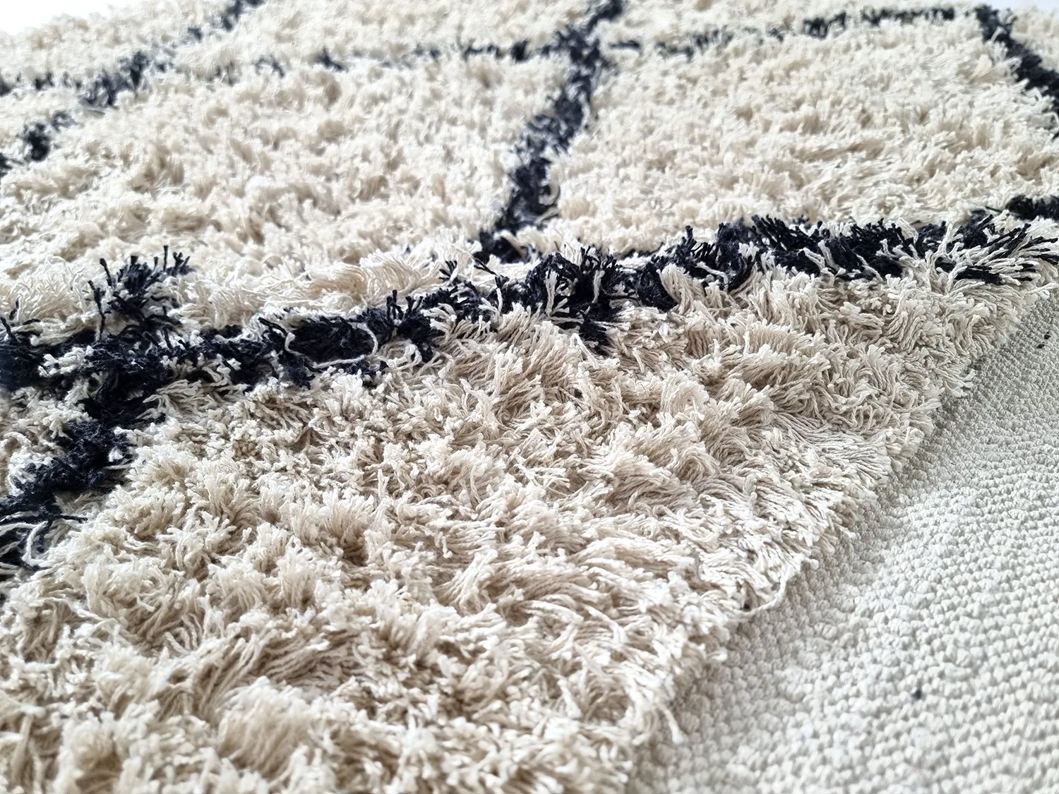 Ryetepper - Alcott Natural Cotton Shaggy (svart/hvitt)