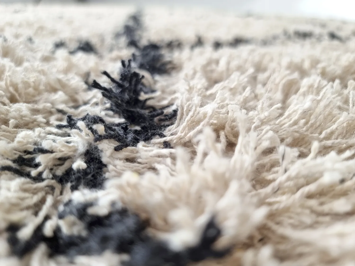Ryetepper - Alcott Natural Cotton Shaggy (svart/hvitt)