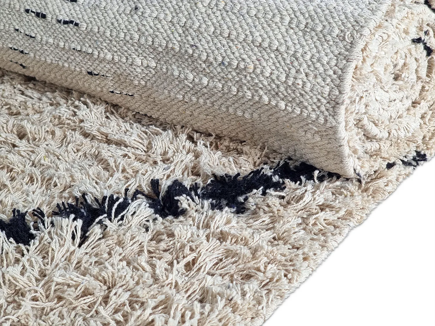 Ryetepper - Alcott Natural Cotton Shaggy (svart/hvitt)