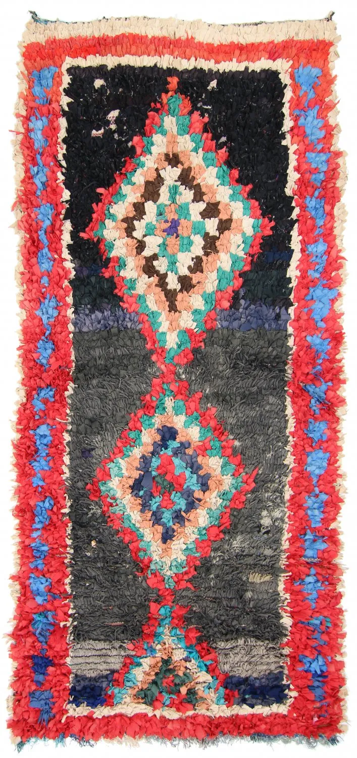 Marokkansk Boucherouite-teppe 245 x 110 cm