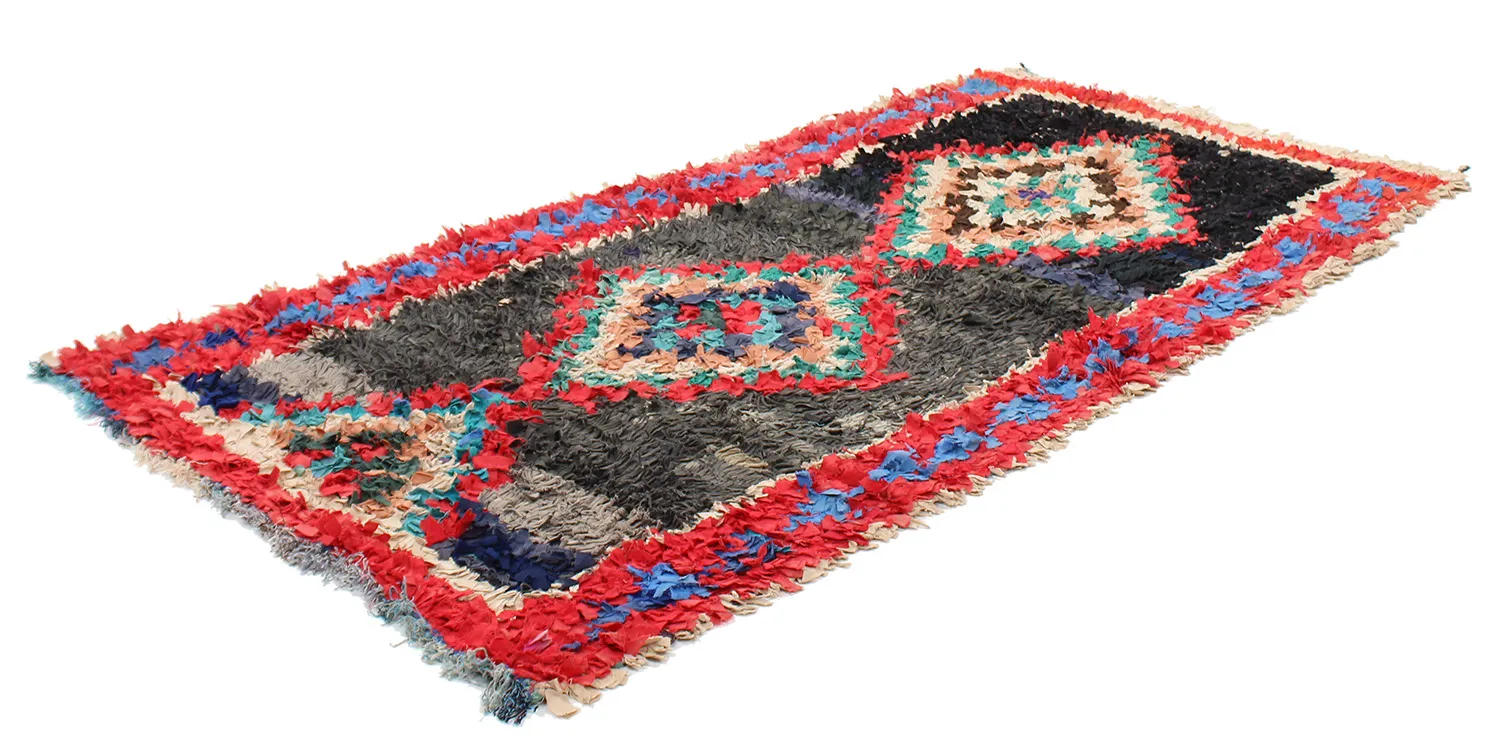 Marokkansk Boucherouite-teppe 245 x 110 cm