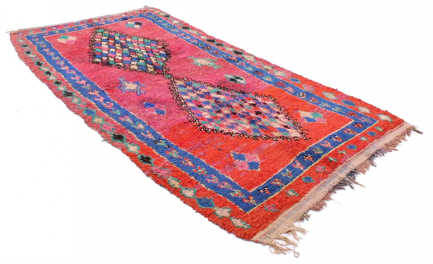 Marokkansk Boucherouite-teppe 330 x 150 cm