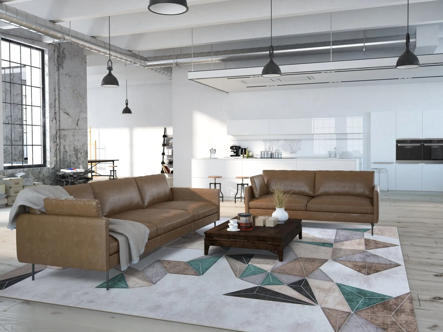 Wilton-teppe - Feres (grå/beige/multi)