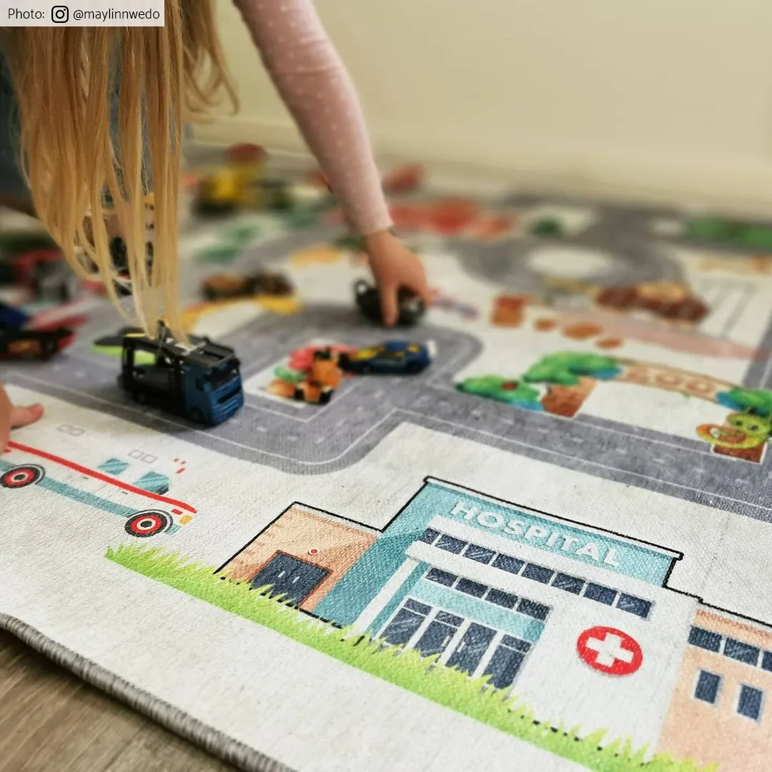 Barneteppe - City Street (multi)