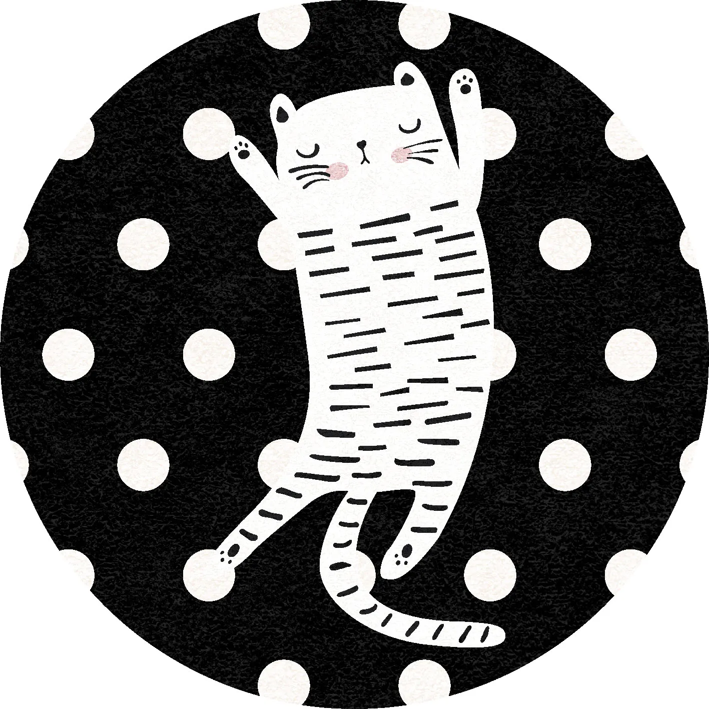 Runde tepper - Sleepy Kitten (multi)