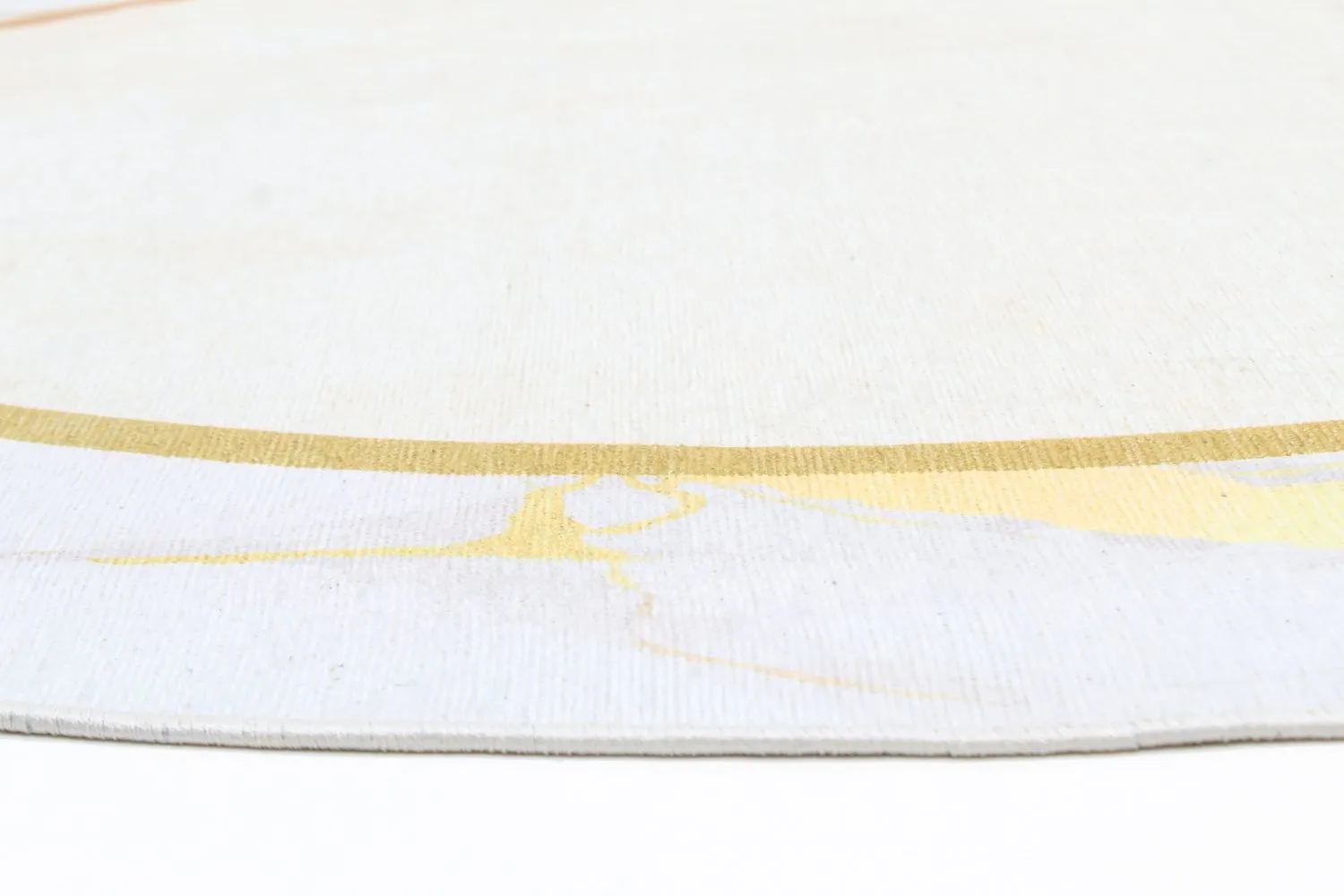 Rundt teppe - Cerasia (beige/hvit/gull)