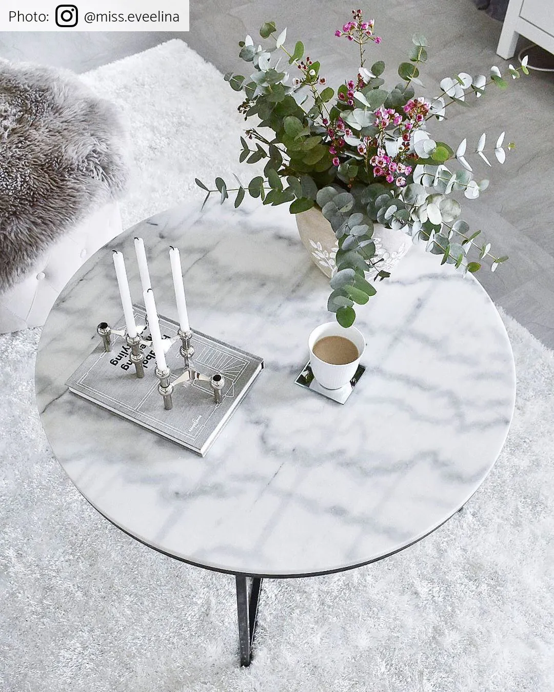 Runde tepper - Cosy (hvit)