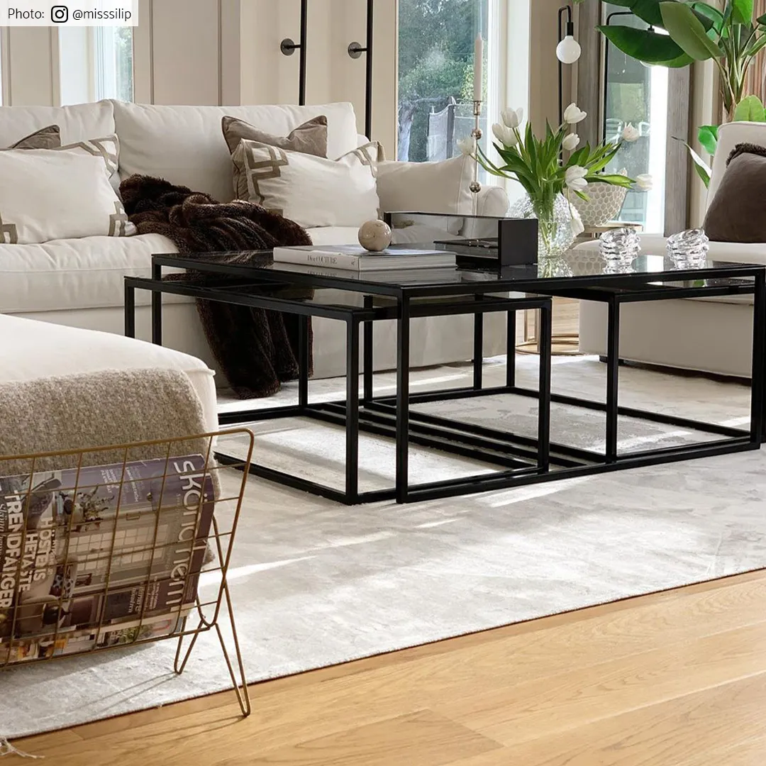 Wilton-teppe - Art Silk (lysegrå/beige)