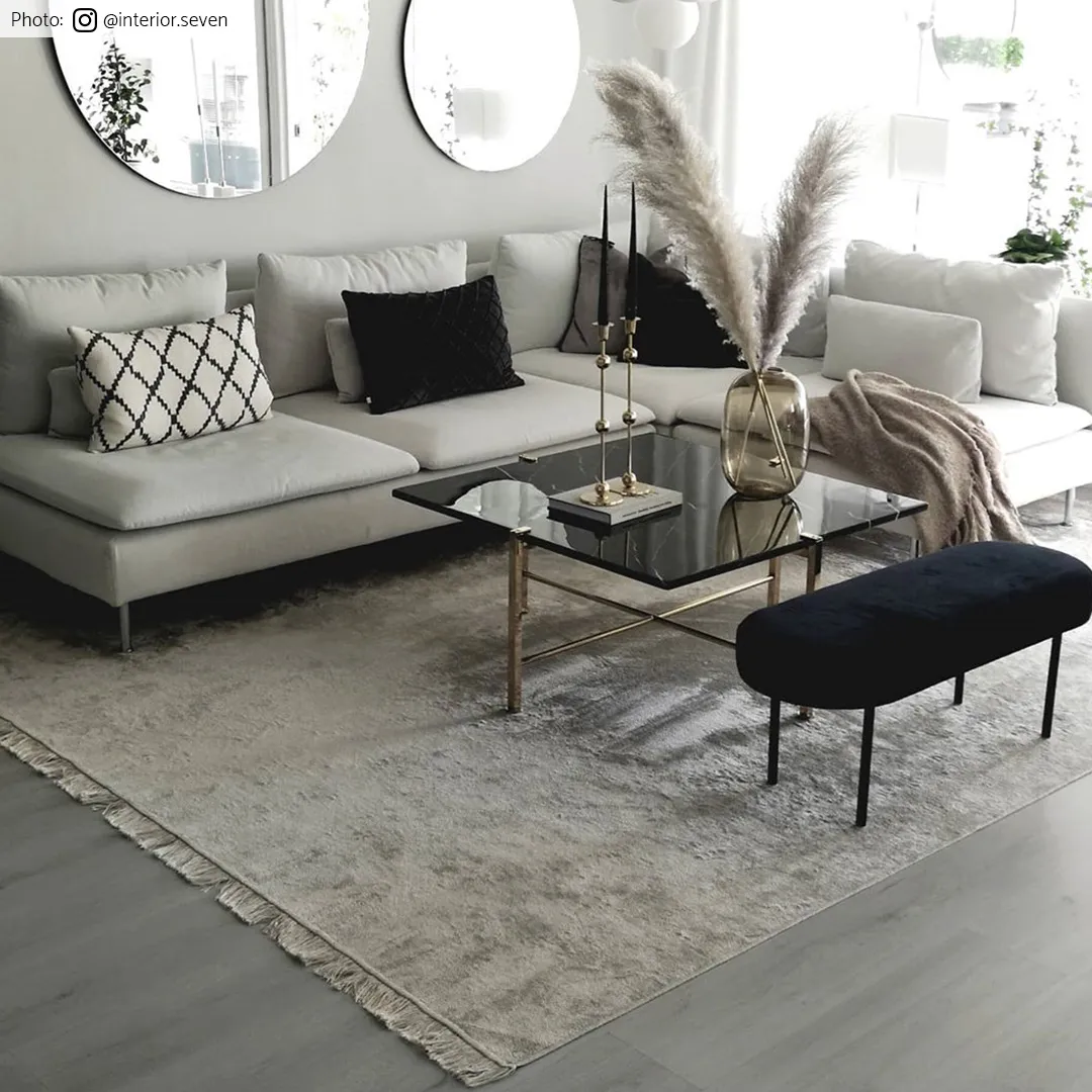 Wilton-teppe - Art Silk (lysegrå/beige)