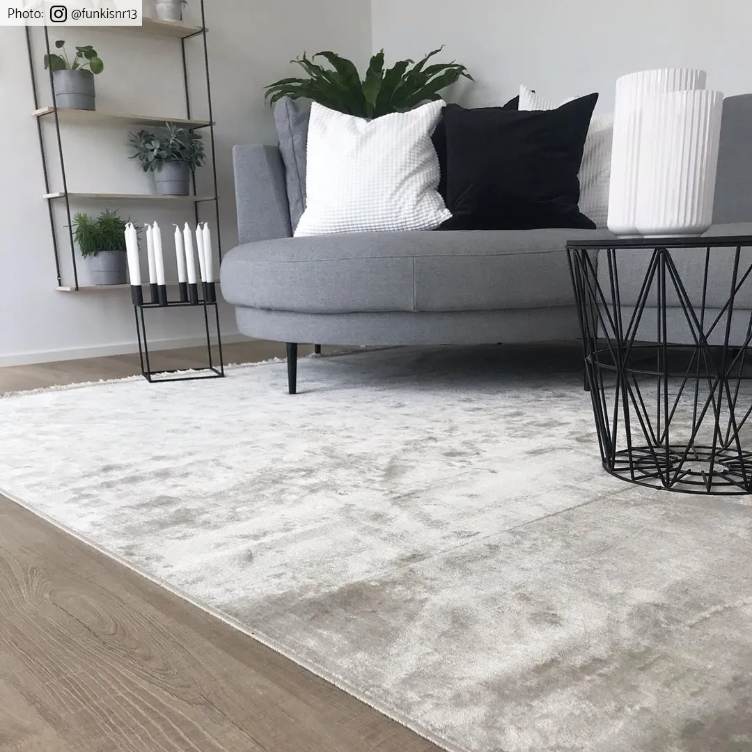 Wilton-teppe - Art Silk (lysegrå/beige)